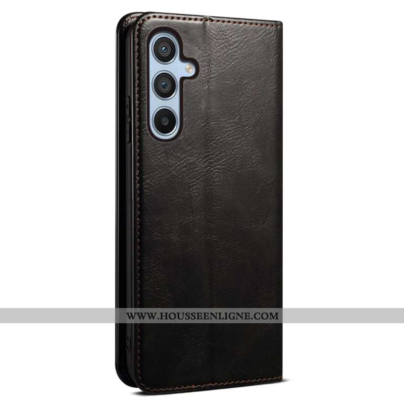 Flip Cover Samsung Galaxy S24 FE Simili Cuir Ciré