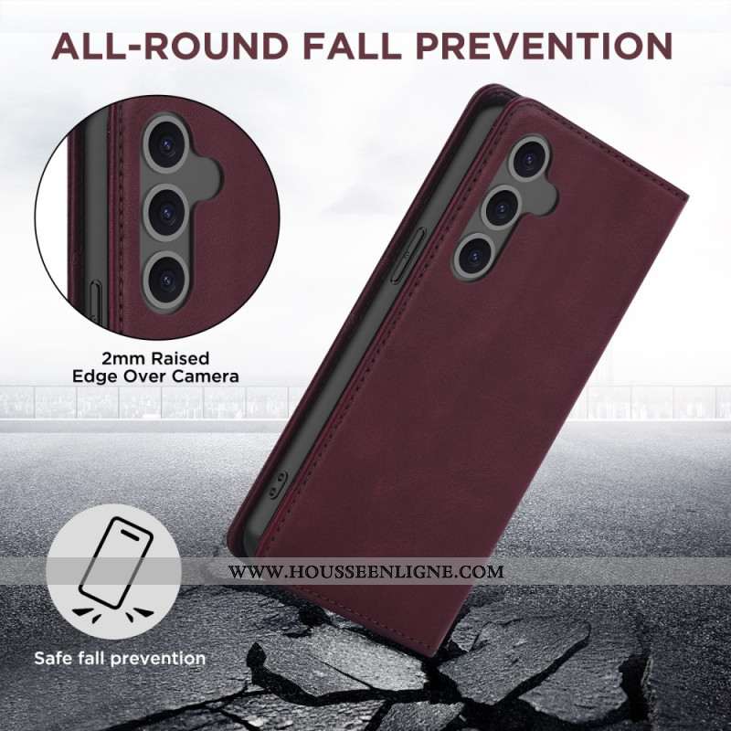 Flip Cover Samsung Galaxy S24 FE Style Cuir Protection RFID