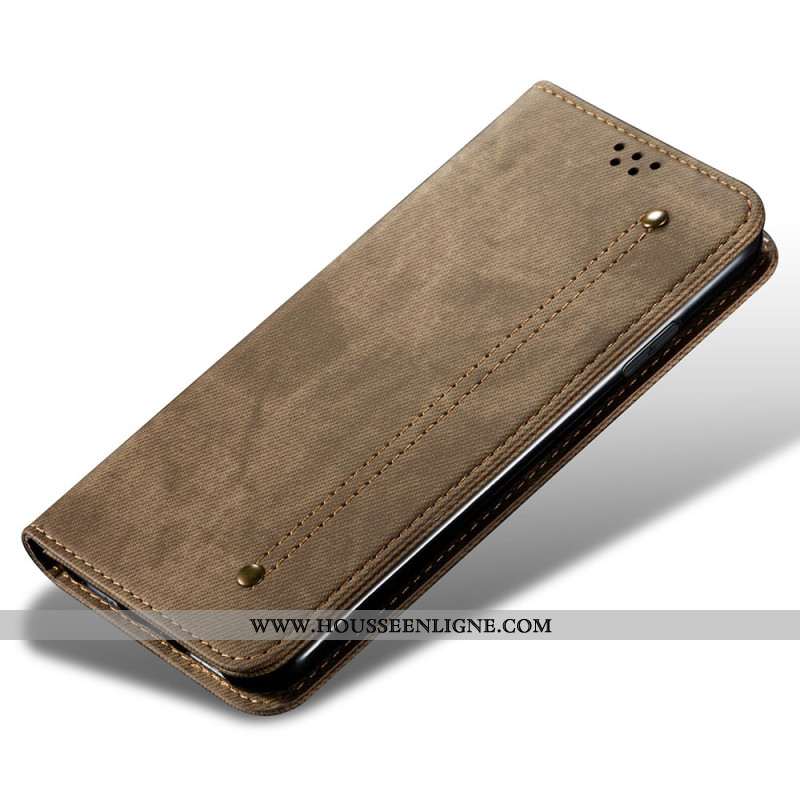 Flip Cover Samsung Galaxy S24 FE Tissu Jeans