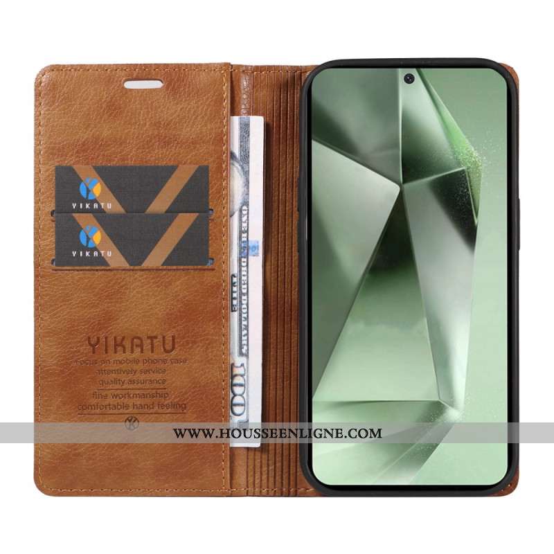 Flip Cover Samsung Galaxy S24 Vintage YIKATU