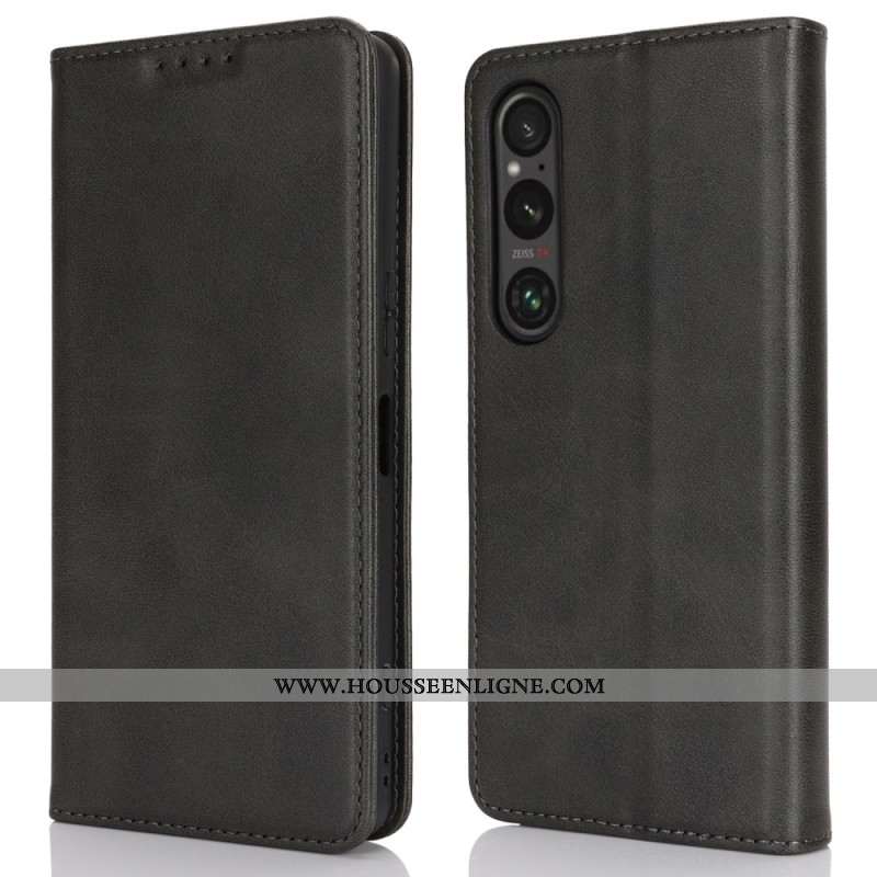 Flip Cover Sony Xperia 1 VI Cuir Fendu