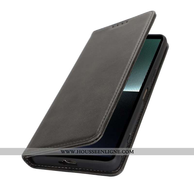 Flip Cover Sony Xperia 1 VI Cuir Fendu