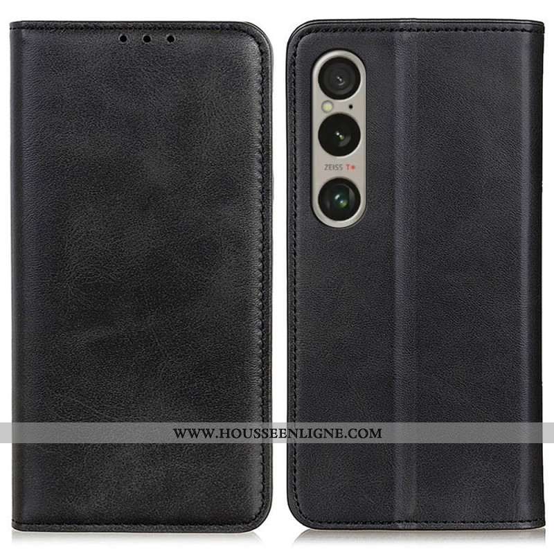 Flip Cover Sony Xperia 1 VI Cuir Fendu