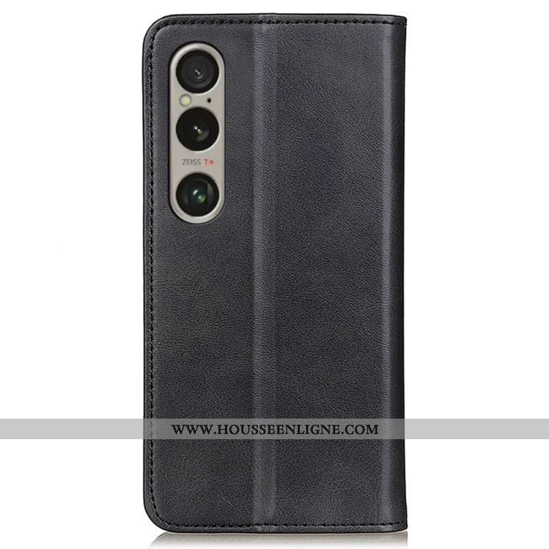 Flip Cover Sony Xperia 1 VI Cuir Fendu