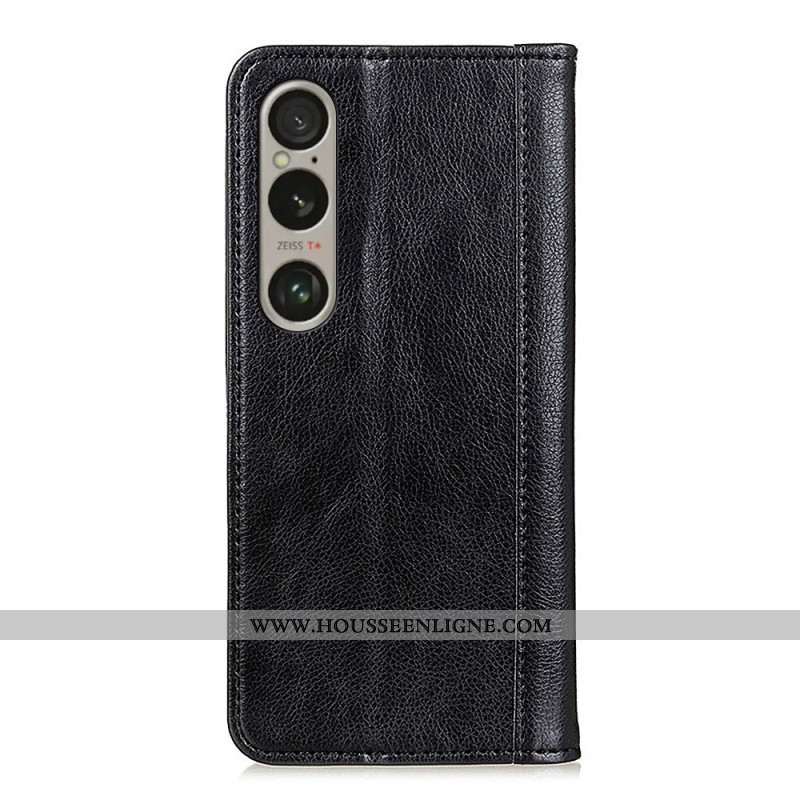 Flip Cover Sony Xperia 1 VI Cuir Fendu Vintage