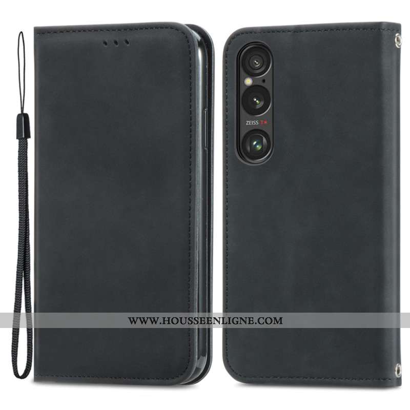 Flip Cover Sony Xperia 1 VI Effet Daim