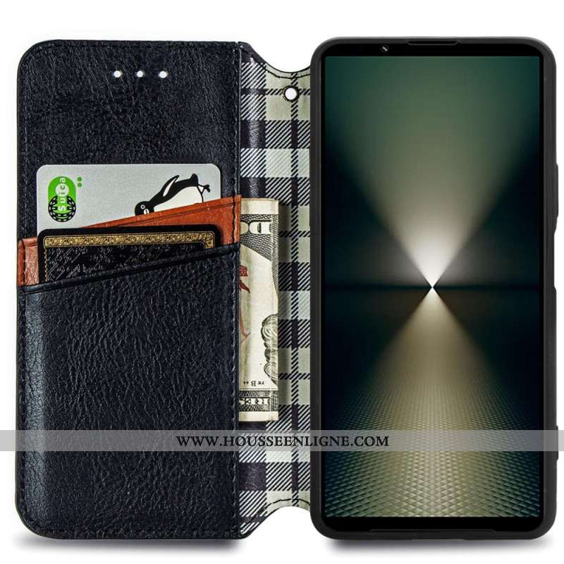 Flip Cover Sony Xperia 1 VI Effet Daim Frise