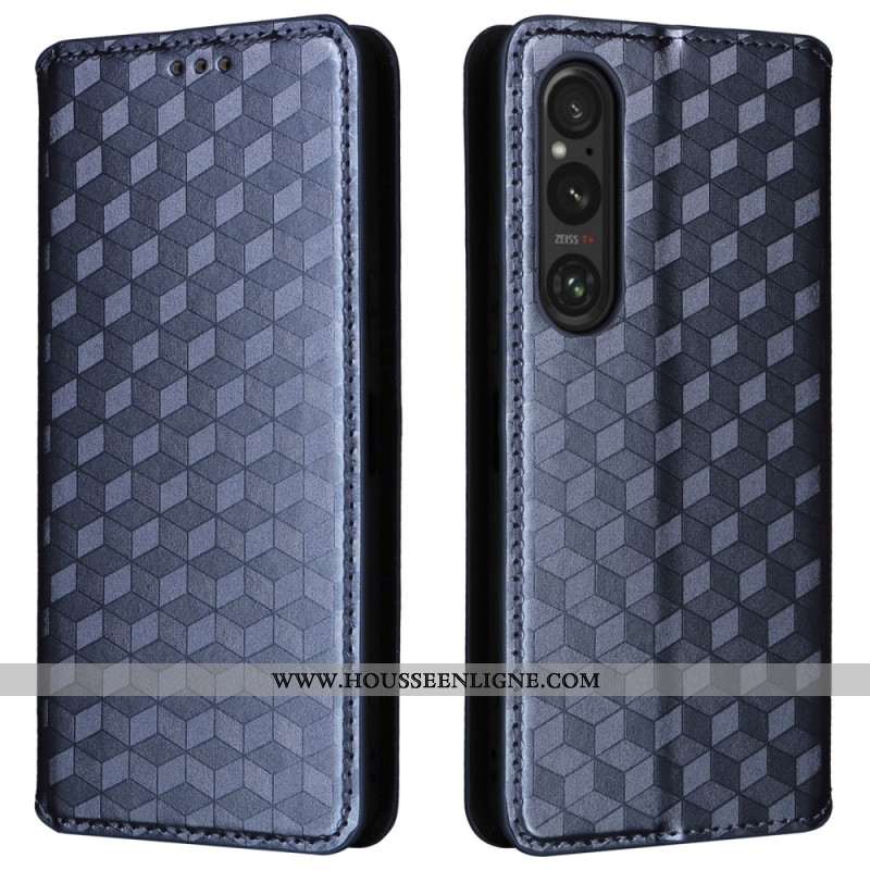 Flip Cover Sony Xperia 1 VI Motif Losanges 3D