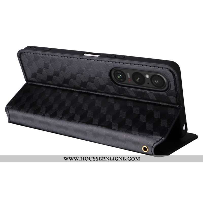 Flip Cover Sony Xperia 1 VI Motif Losanges 3D