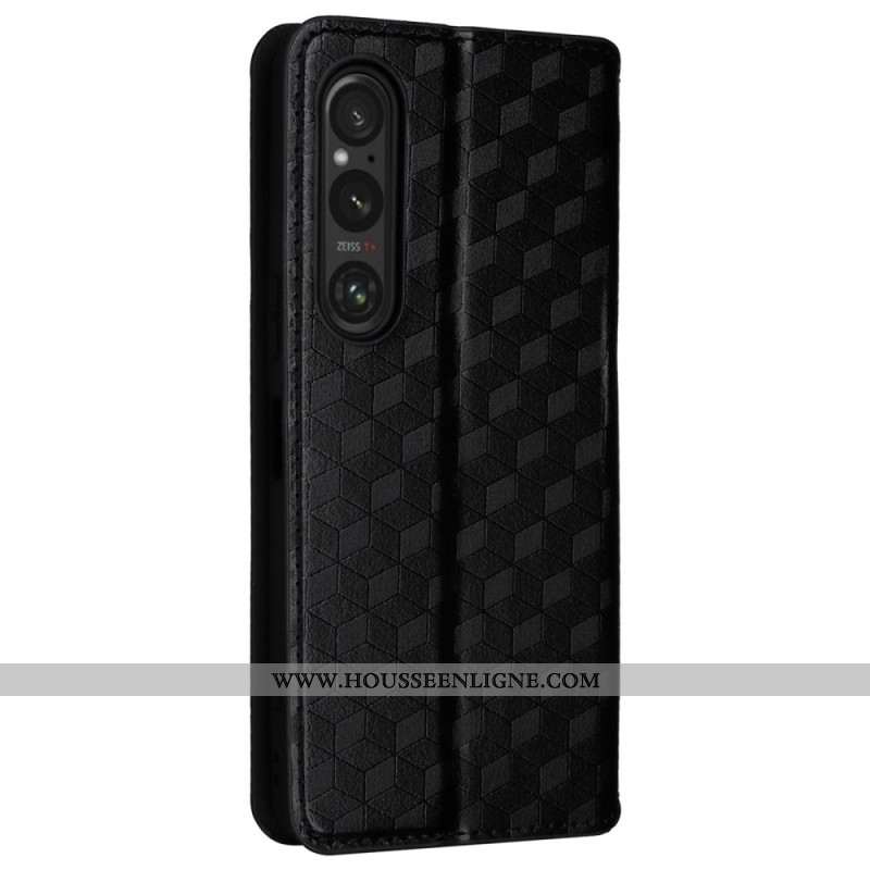 Flip Cover Sony Xperia 1 VI Motif Losanges 3D