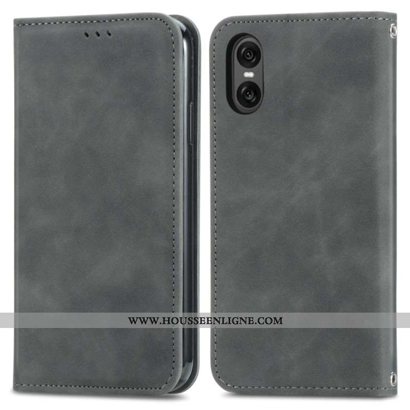 Flip Cover Sony Xperia 10 VI Effet Daim