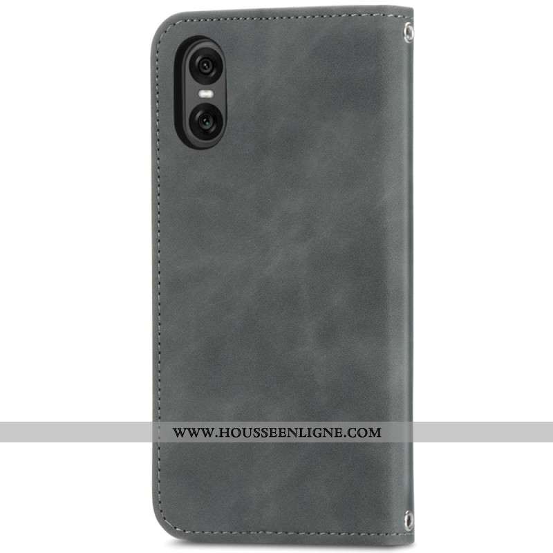 Flip Cover Sony Xperia 10 VI Effet Daim