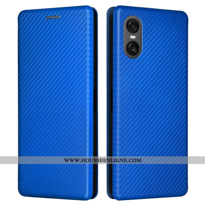 Flip Cover Sony Xperia 10 VI Fibre Carbone