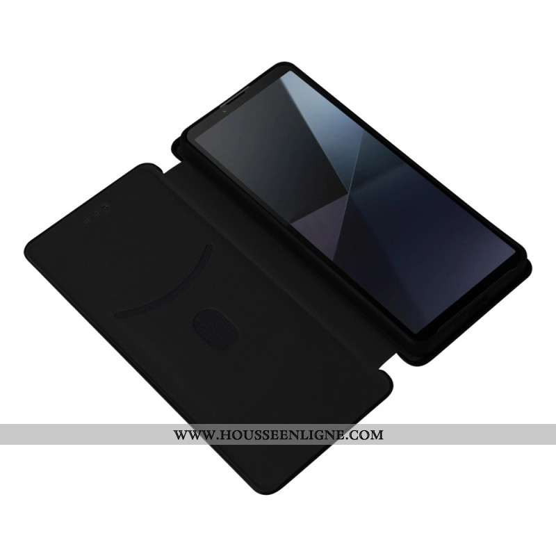 Flip Cover Sony Xperia 10 VI Fibre Carbone