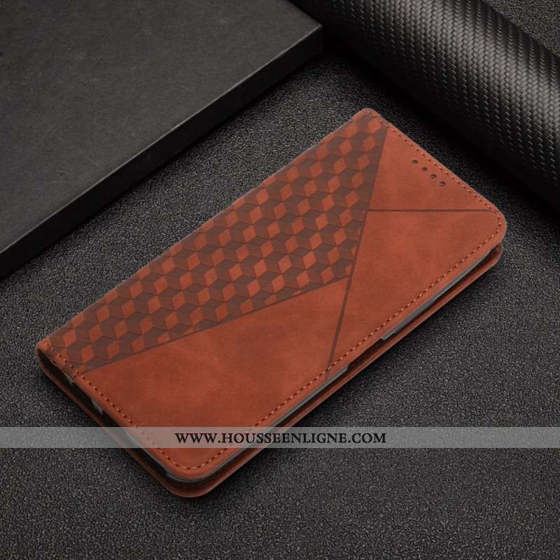 Flip Cover Xiaomi 14 Motif Losange Portefeuille Intégré