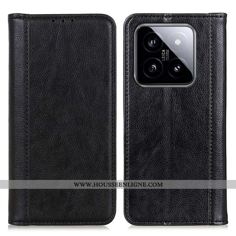 Flip Cover Xiaomi 14 Pro Cuir Fendu