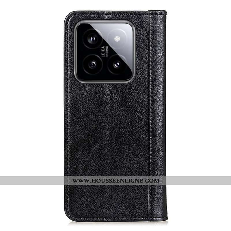 Flip Cover Xiaomi 14 Pro Cuir Fendu