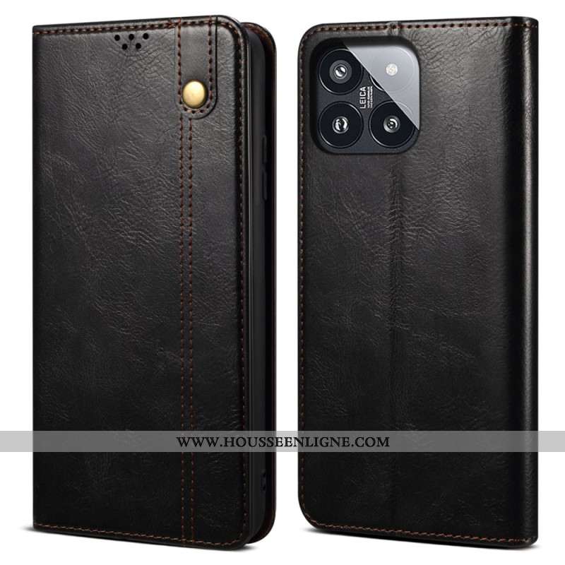 Flip Cover Xiaomi 14 Pro Simili Cuir Ciré