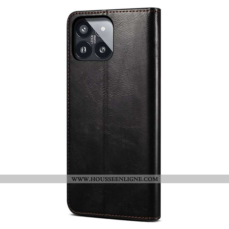 Flip Cover Xiaomi 14 Pro Simili Cuir Ciré