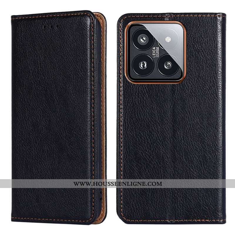 Flip Cover Xiaomi 14 Pro Simili Cuir Texturé