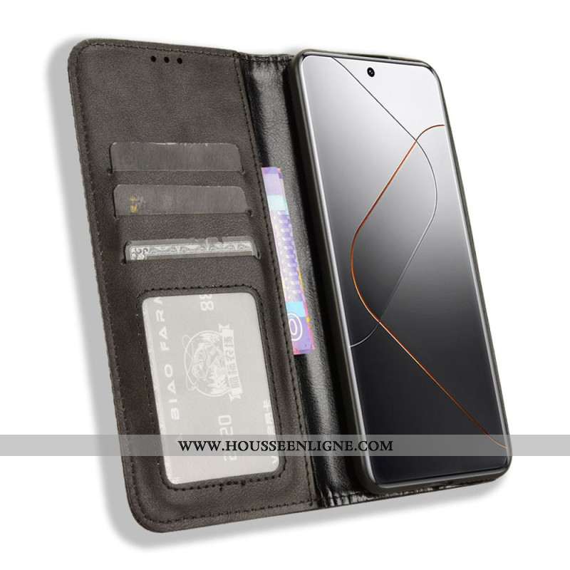 Flip Cover Xiaomi 14 Pro Simili Cuir Vintage