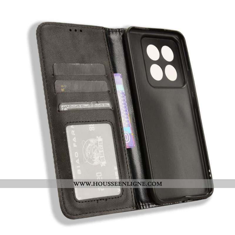 Flip Cover Xiaomi 14 Pro Simili Cuir Vintage