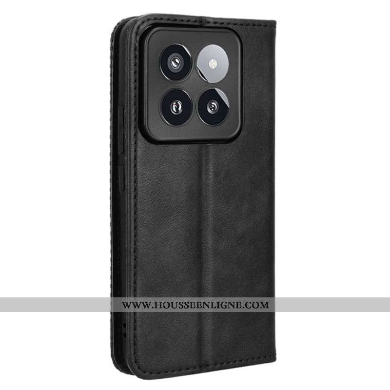 Flip Cover Xiaomi 14 Pro Simili Cuir Vintage