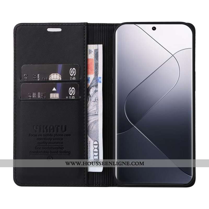 Flip Cover Xiaomi 14 Pro Style Cuir YIKATU