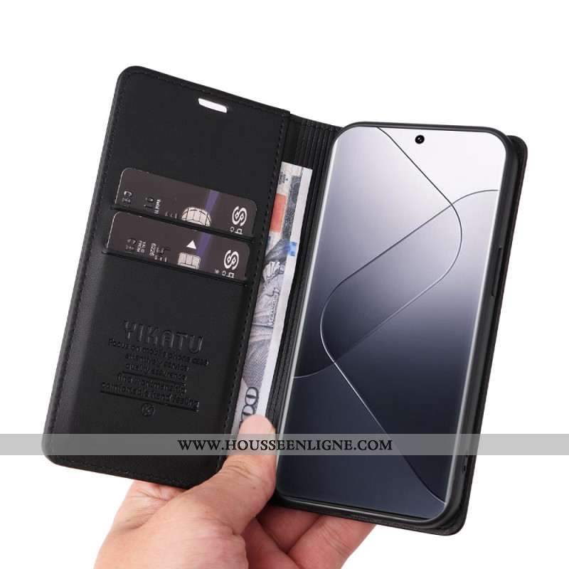 Flip Cover Xiaomi 14 Pro Style Cuir YIKATU