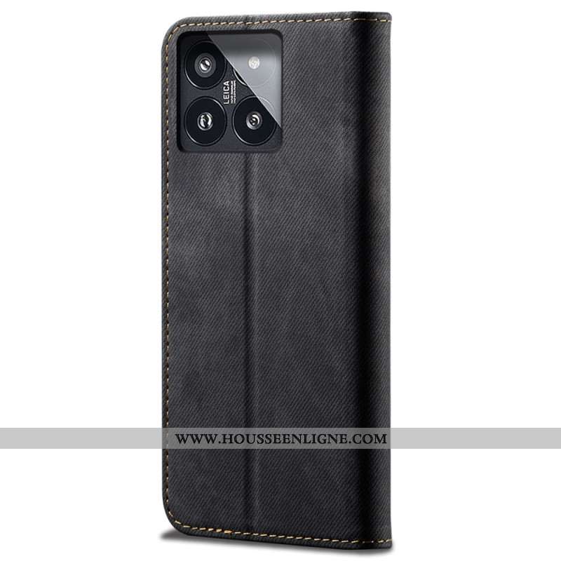 Flip Cover Xiaomi 14 Pro Tissu Jeans