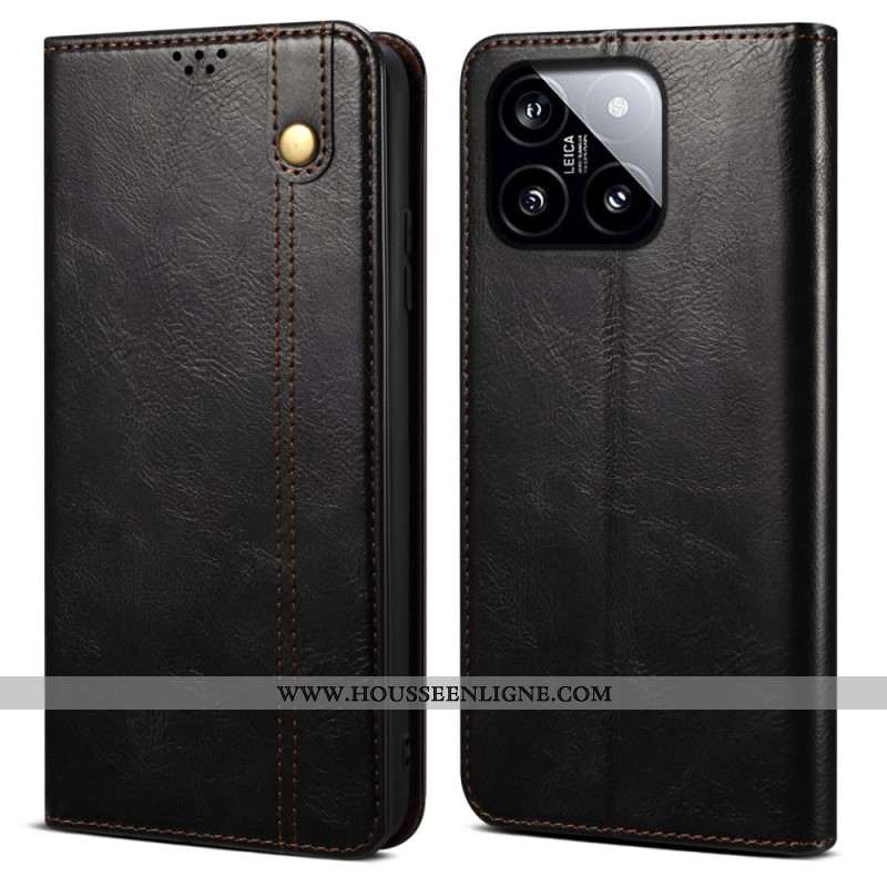 Flip Cover Xiaomi 14 Simili Cuir Ciré