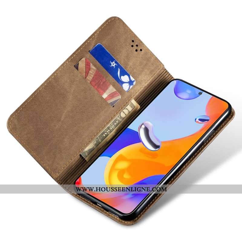 Flip Cover Xiaomi 14 Tissu Jeans