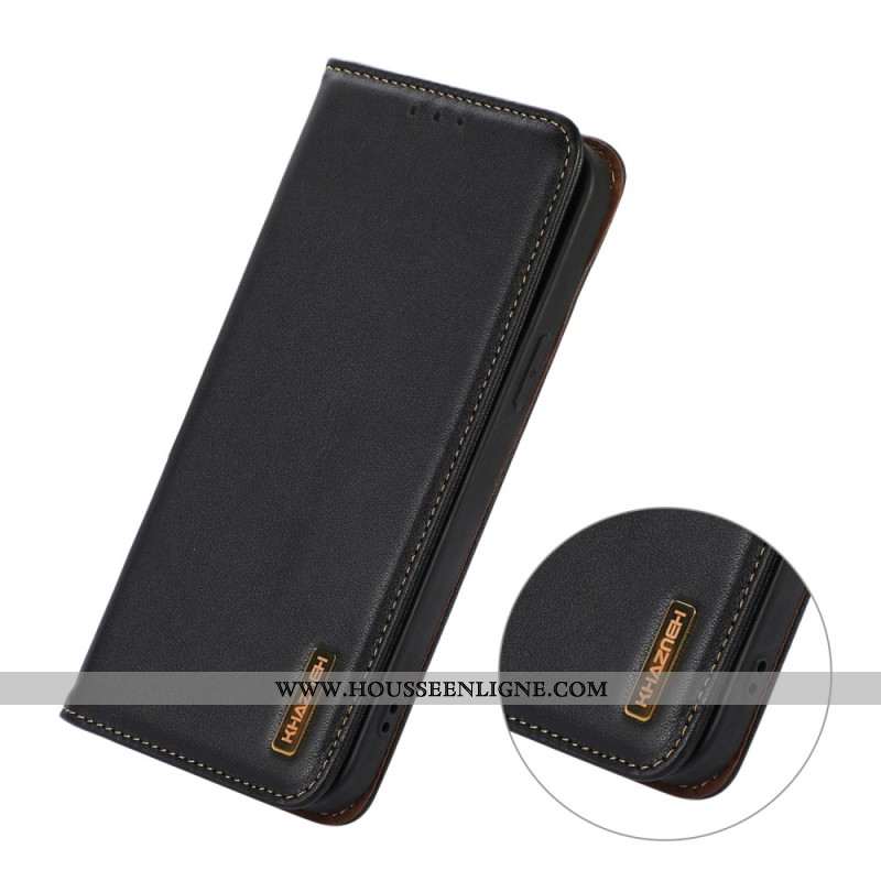 Flip Cover Xiaomi 14 Ultra Cuir Véritable Blocage RFID KHAZNEH