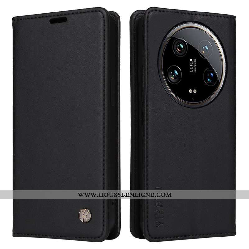 Flip Cover Xiaomi 14 Ultra Effet Cuir YIKATU