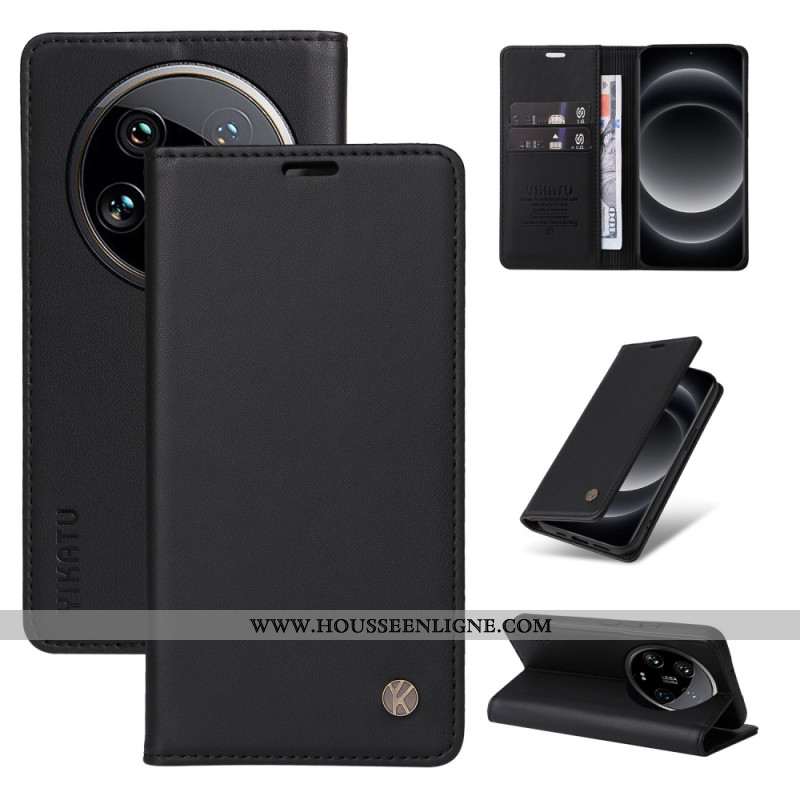 Flip Cover Xiaomi 14 Ultra Effet Cuir YIKATU