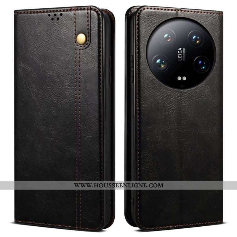 Flip Cover Xiaomi 14 Ultra Simili Cuir Ciré