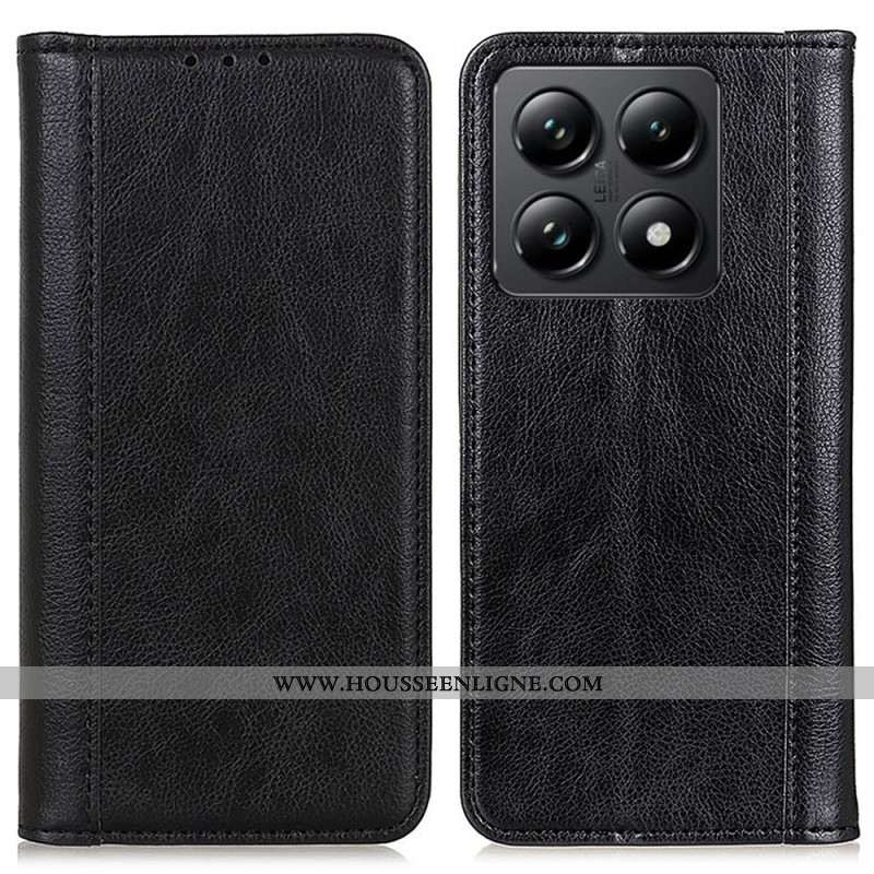 Flip Cover Xiaomi 14T Cuir Fendu