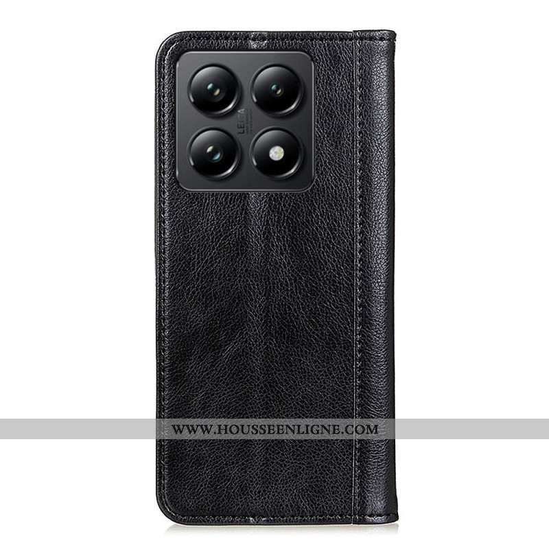 Flip Cover Xiaomi 14T Cuir Fendu