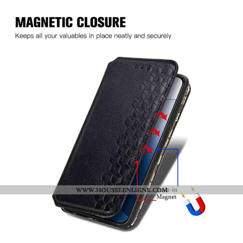 Flip Cover Xiaomi 14T Effet Daim Frise