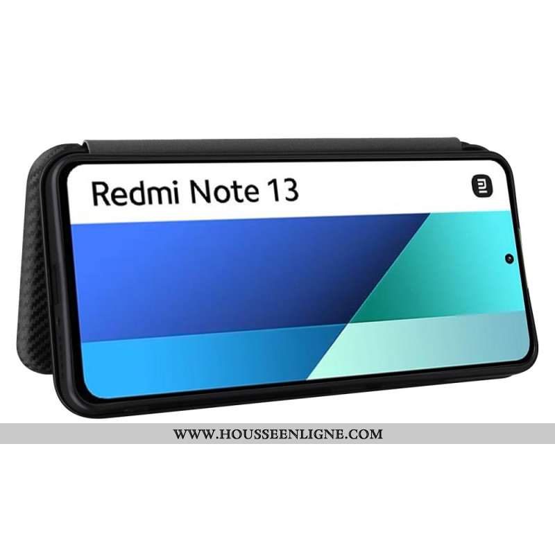 Flip Cover Xiaomi Redmi Note 13 4G Fibre Carbone