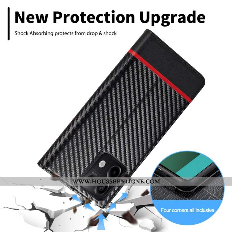 Flip Cover Xiaomi Redmi Note 13 4G Fibre Carbone LC.IMEEKE