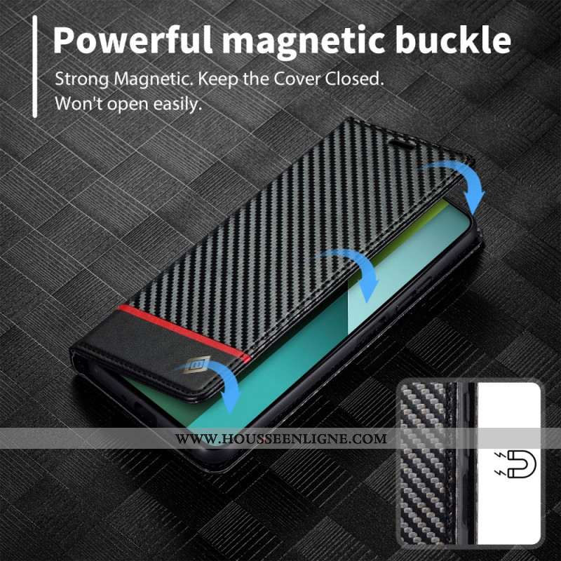 Flip Cover Xiaomi Redmi Note 13 4G Fibre Carbone LC.IMEEKE