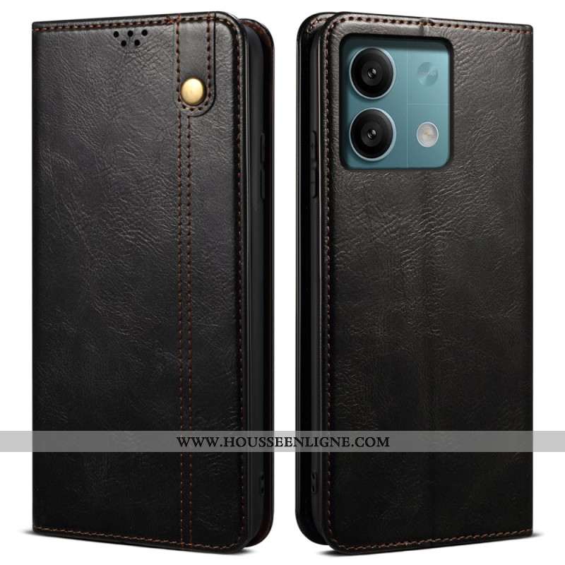 Flip Cover Xiaomi Redmi Note 13 4G Simili Cuir Ciré