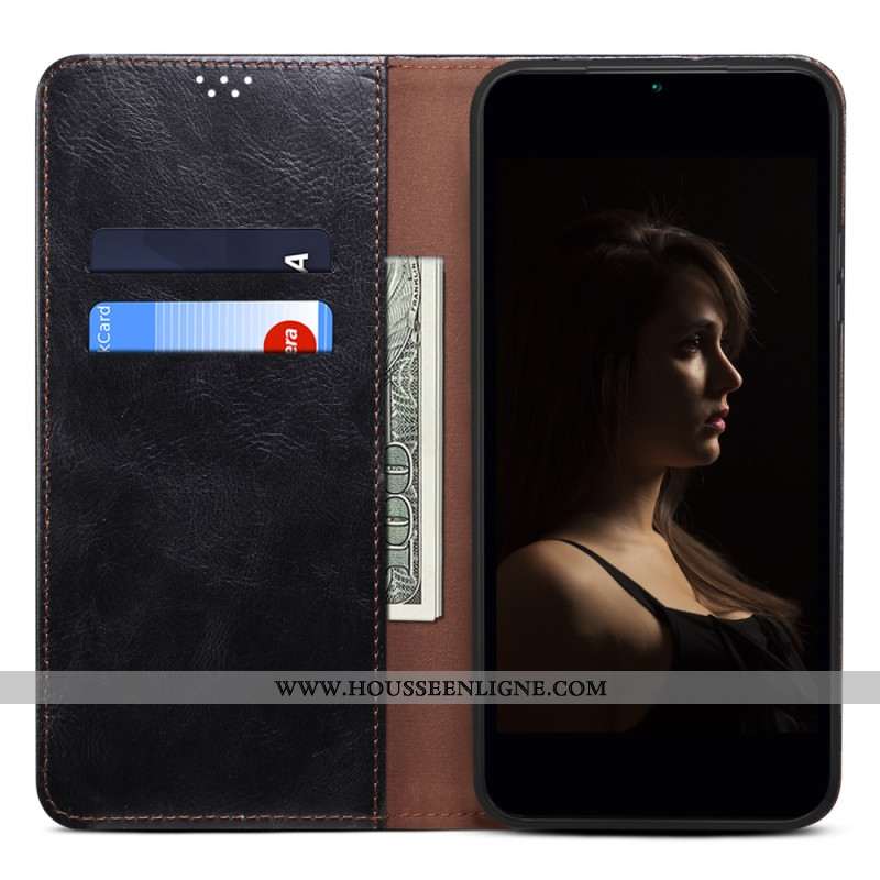 Flip Cover Xiaomi Redmi Note 13 4G Simili Cuir Ciré