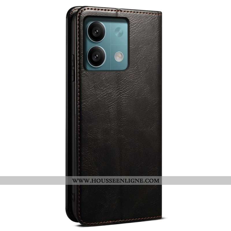 Flip Cover Xiaomi Redmi Note 13 4G Simili Cuir Ciré