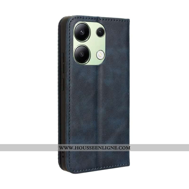 Flip Cover Xiaomi Redmi Note 13 4G Simili Cuir Vintage