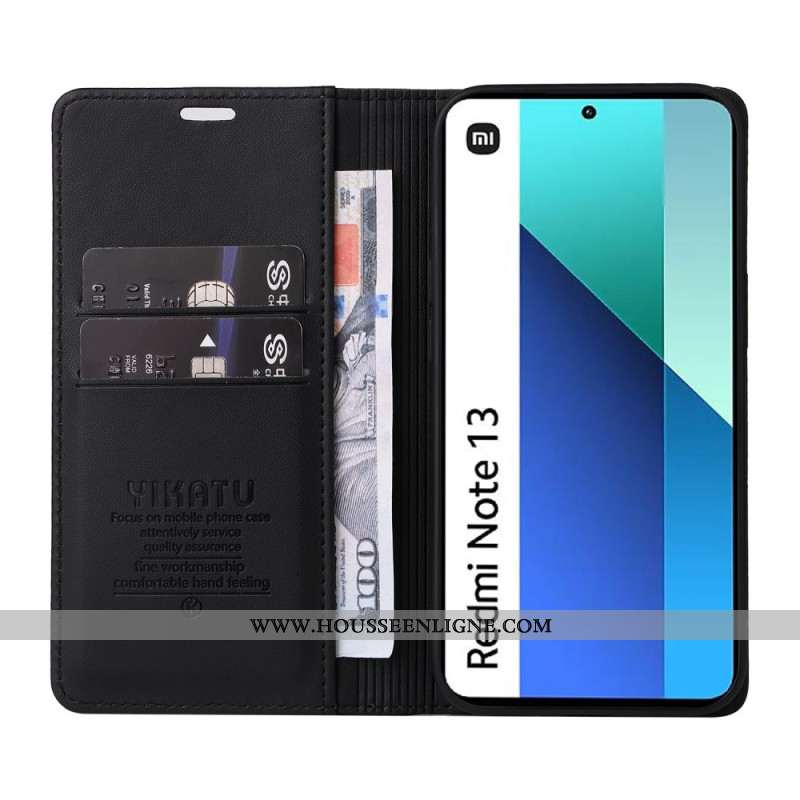 Flip Cover Xiaomi Redmi Note 13 4G Simili CuirYIKATU