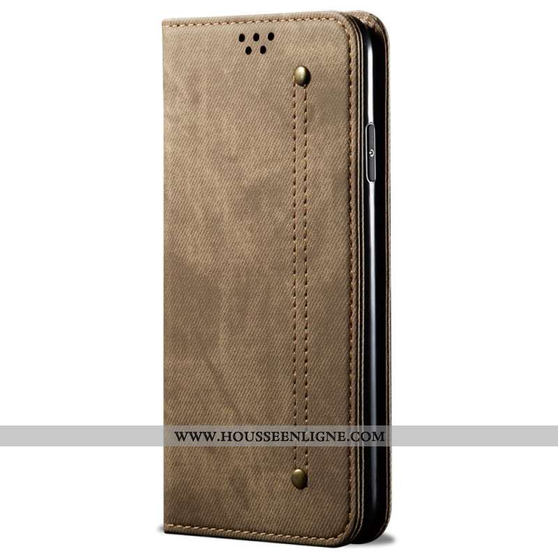 Flip Cover Xiaomi Redmi Note 13 4G Tissu Jeans