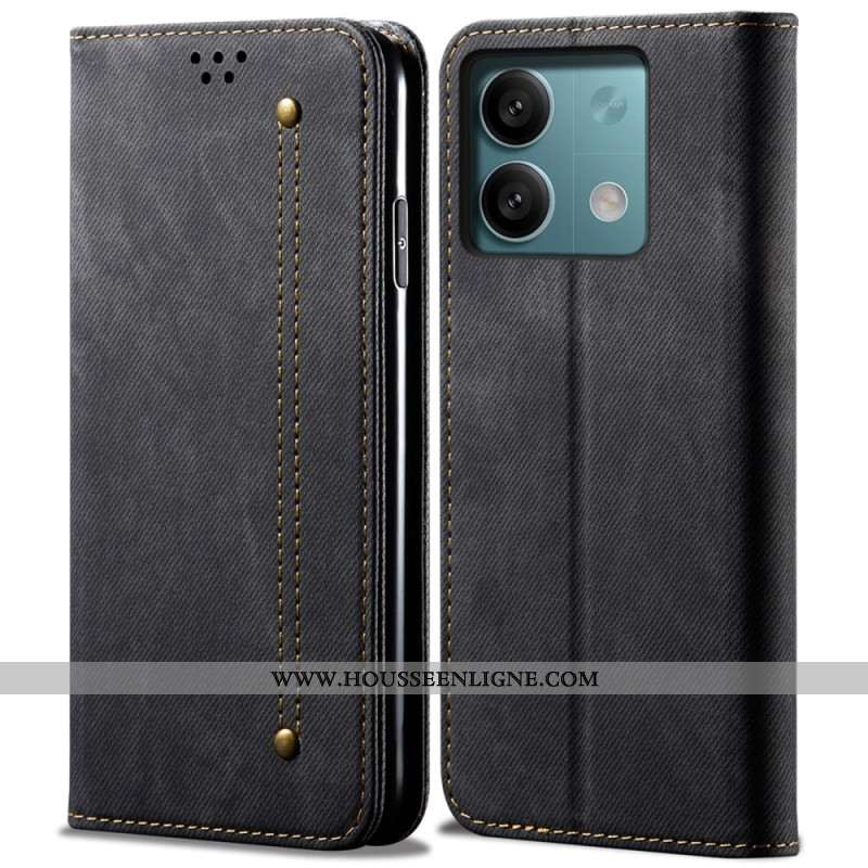 Flip Cover Xiaomi Redmi Note 13 4G Tissu Jeans