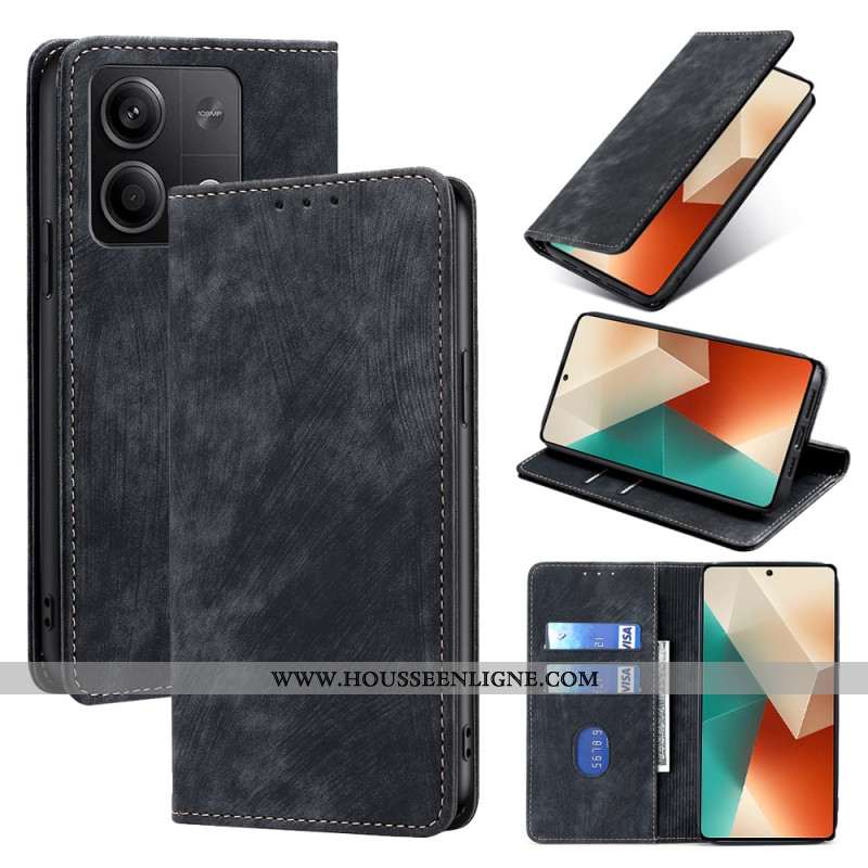 Flip Cover Xiaomi Redmi Note 13 5G Effet Daim avec blocage RFID